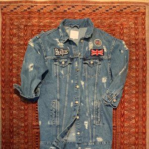 Denim Beatles Patch Work Jacket